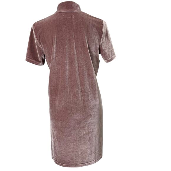 Madewell Women's Velvet Mini Dress Frosty Mauve Mockneck Shift Dress, Size Small - Picture 7 of 10